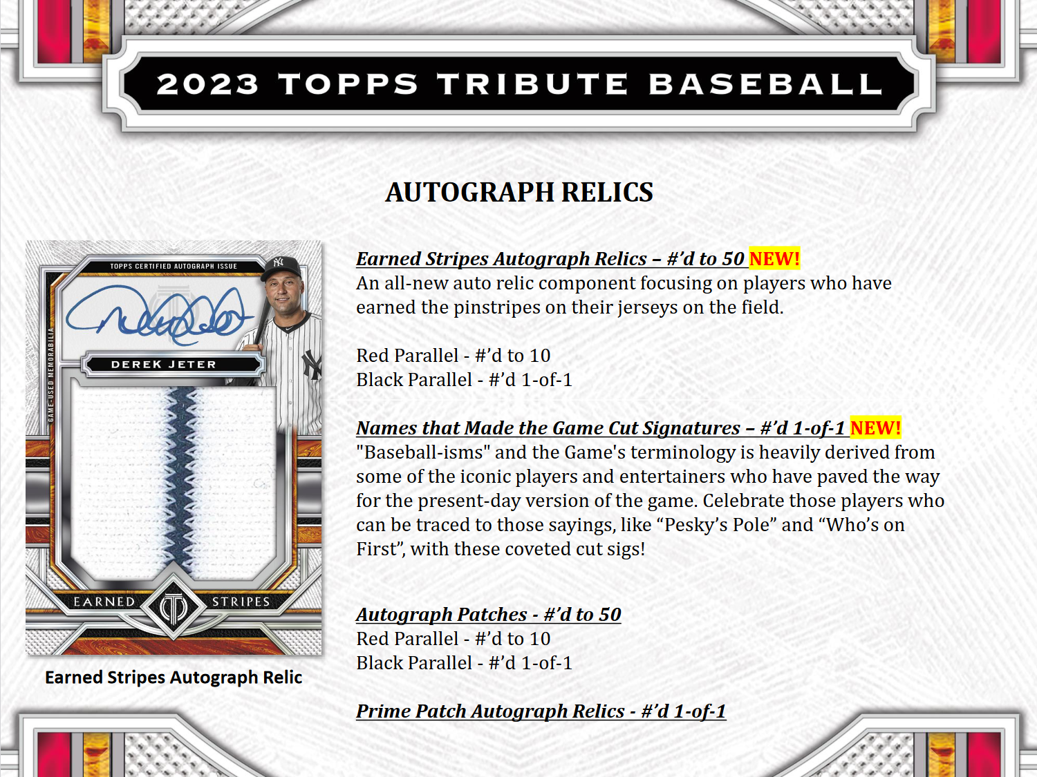 2023 Topps Tribute Baseball Hobby Box
