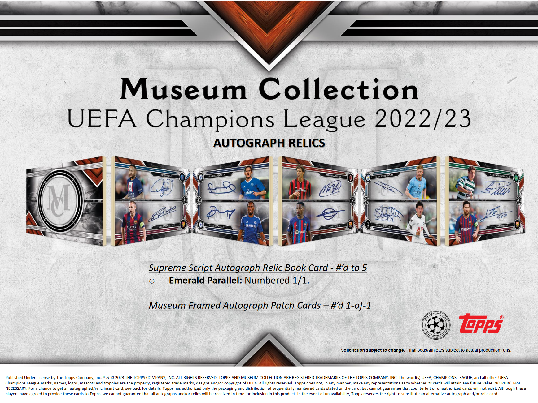 2022-23 Topps UEFA Champions League Museum Collection Soccer Box