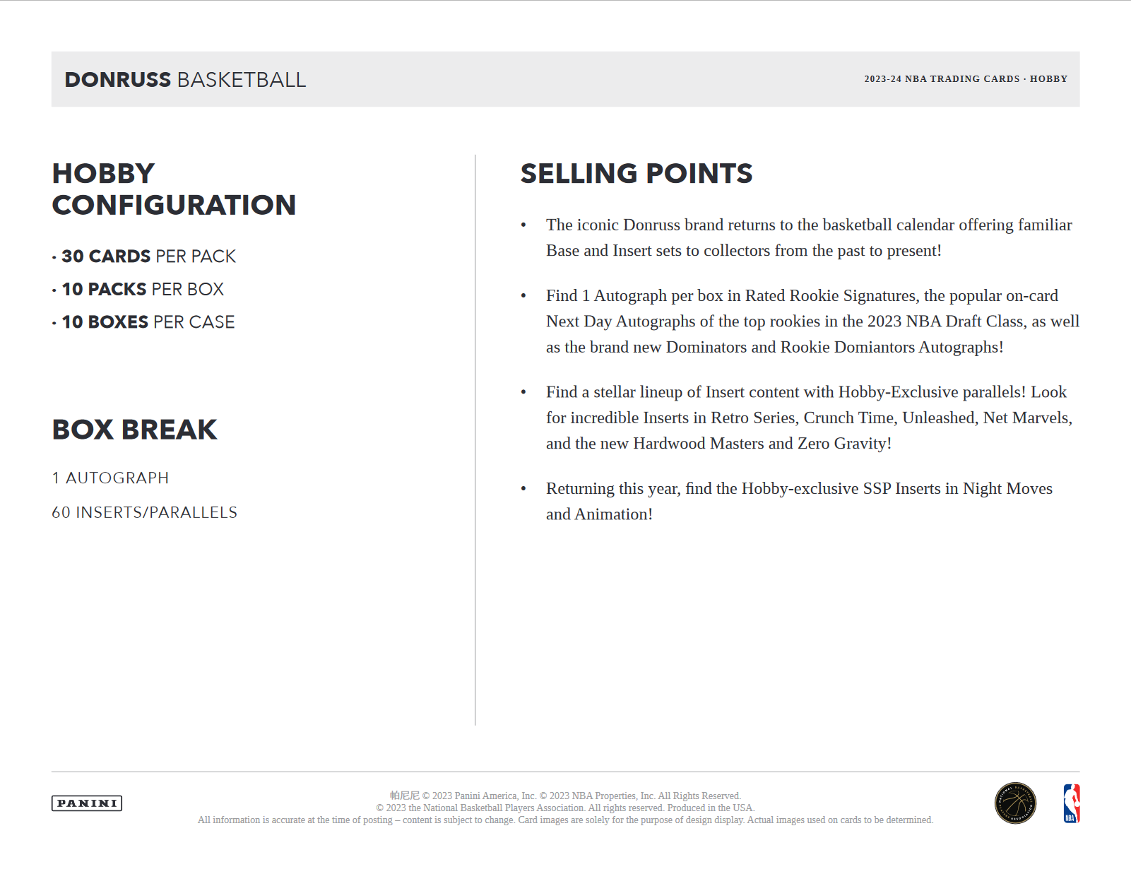 2023-24 Panini Donruss Basketball Hobby Box