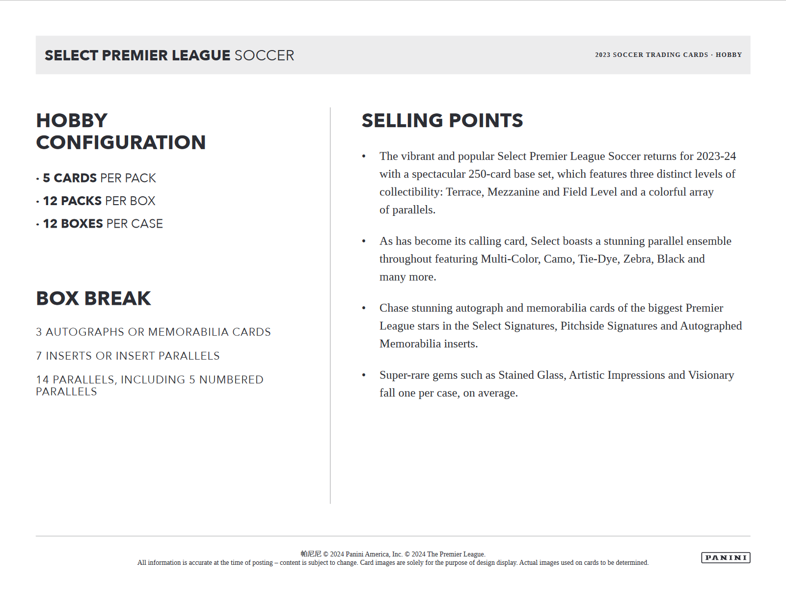 2023-24 Panini Select Premier League Soccer Hobby Box