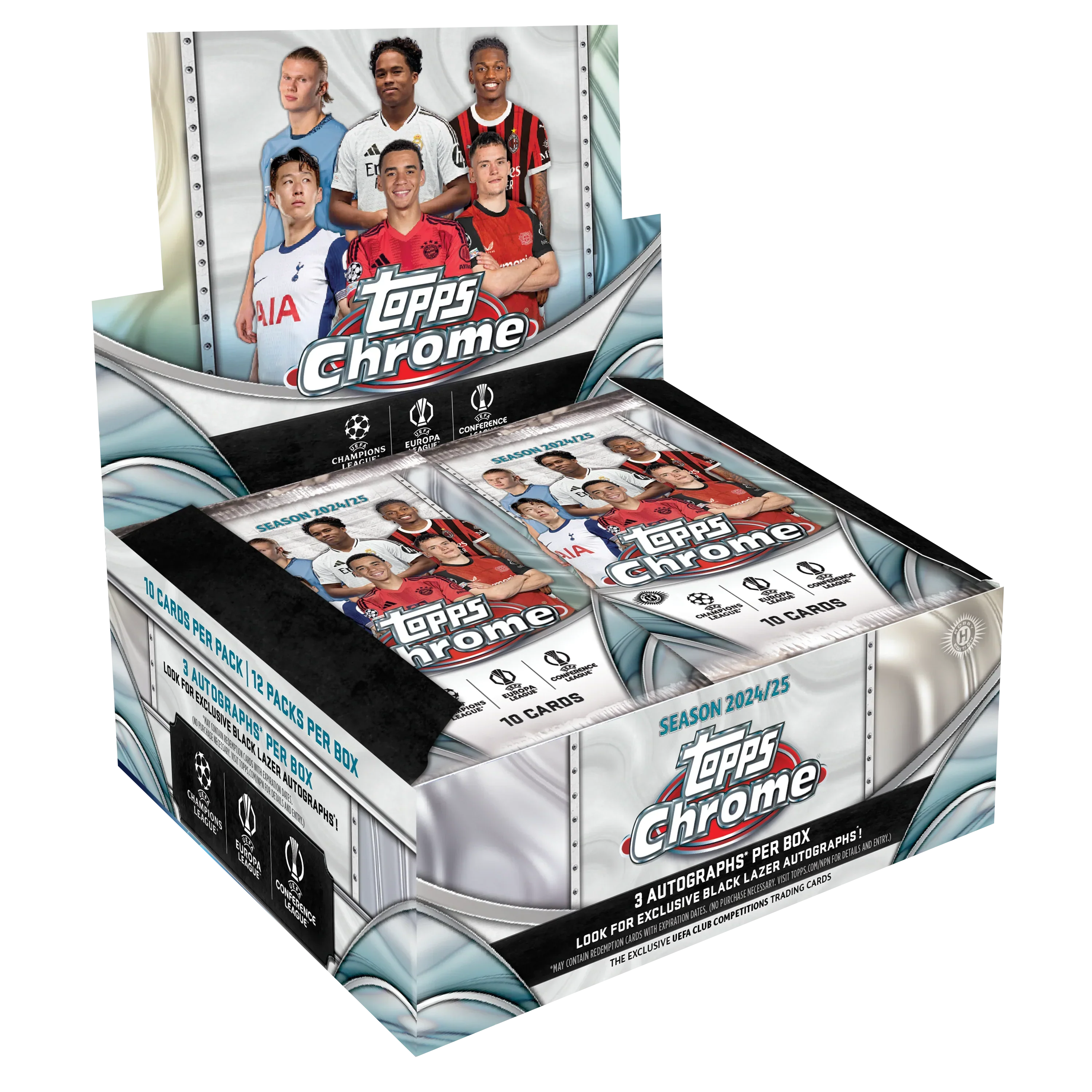 2024-25 Topps UEFA Club Competitions Chrome Soccer Jumbo Box